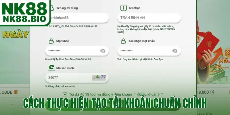 Cách thực hiện tạo tài khoản chuẩn chỉnh
