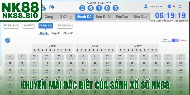 Hệ thống khuyến mãi đặc biệt của sảnh xổ số NK88
