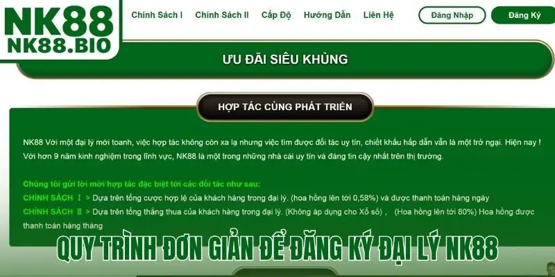 Quy trình đơn giản để đăng ký đại lý NK88