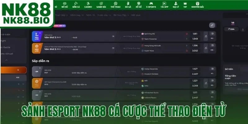 Sảnh Esport NK88 cá cược thể thao điện tử đỉnh cao